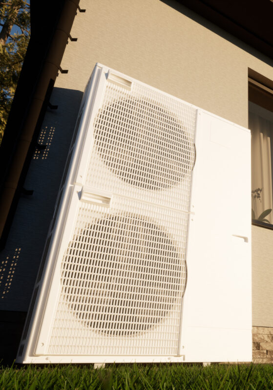 Heat pump of air-water technology for the home.